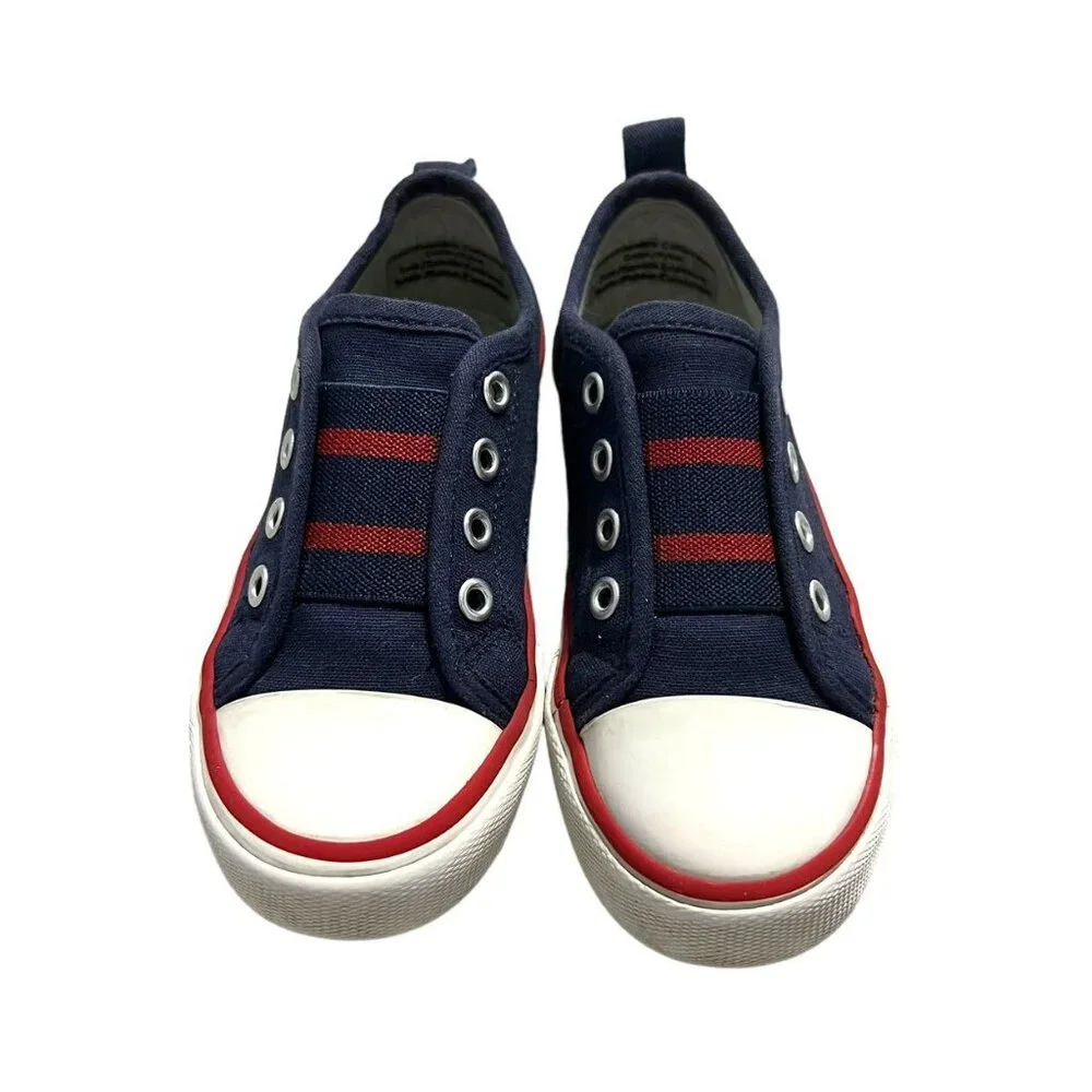 Tucker + Tate Sz 10 Navy Blue & Red Slip-On Sneakers